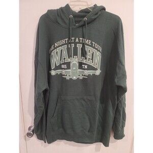 Morgan Wallen Hoodie XLarge Green One Night at a Time Tour Concert Sweatshirt